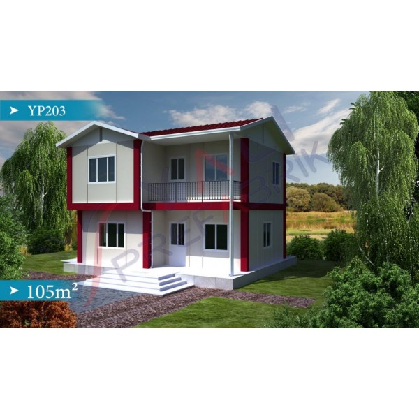 105 m² Çift Katlı Prefabrik Ev 1